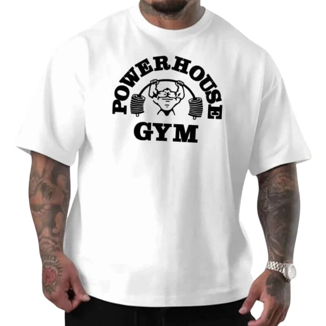 camisa masculina oversized, branca com estampa 