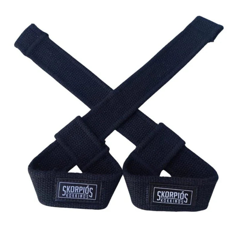 Strap de levantamento preto para musculação, modelo resistente com alça de segurança para treino intenso